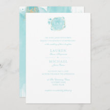 Invitación a acuarela turquesa