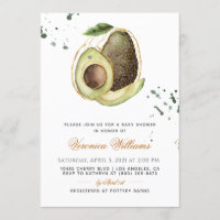 Invitación a aguacate Baby Shower