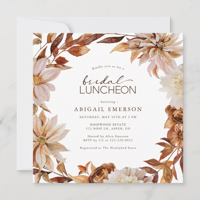 Invitación a Almuerzo de Boda de Otoño (Anverso)