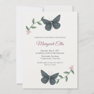 Invitación a Almuerzo de Cumpleaños de Mariposa Al
