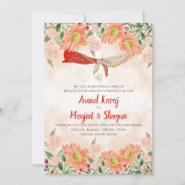 invitación a Anand Karaj y tarjetas de boda Sikh