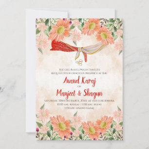 invitación a Anand Karaj y tarjetas de boda Sikh