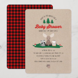 Invitación a animales de Baby Shower de Woodland L