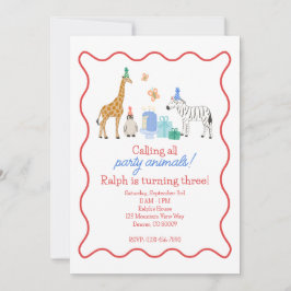 Invitación a Animales de Fiesta