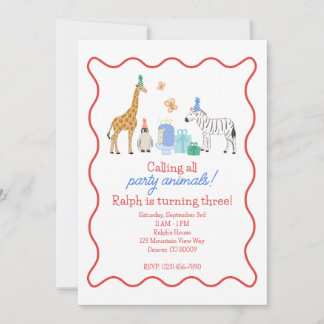 Invitación a Animales de Fiesta