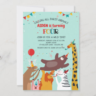 Invitación a Animales de Fiesta