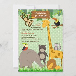 Invitación a animales de jungla