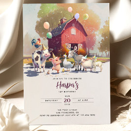 Invitación a animales de la fiesta de cumpleaños d