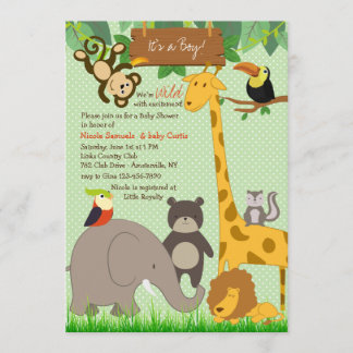 Invitación a animales de la jungla