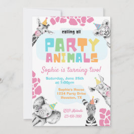 Invitación a animales fiestas | Cumpleaños de Fies