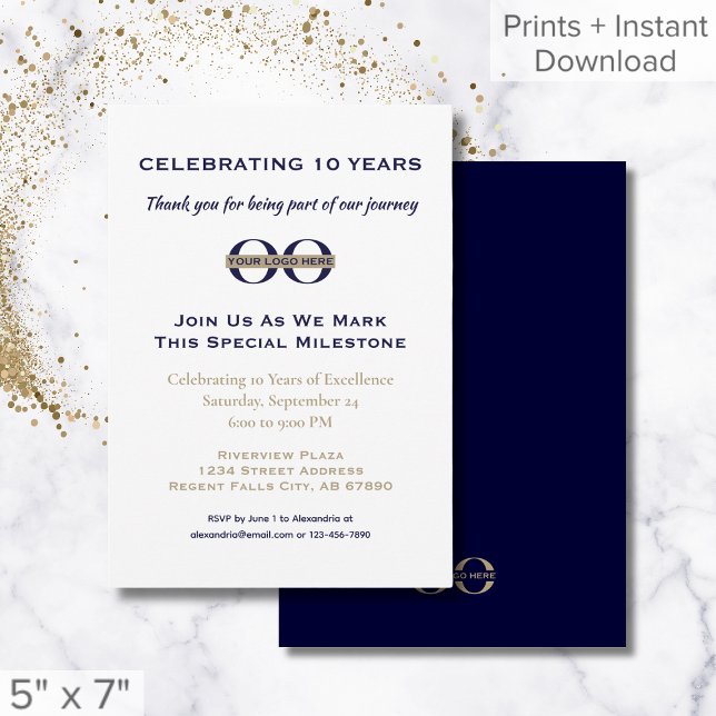 Invitación a aniversario de negocios con logotipo  (Subido por el creador)