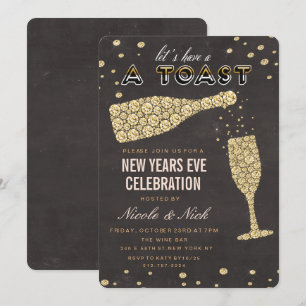 Invitación a Año Nuevo Año Nuevo Año Nuevo Vino de