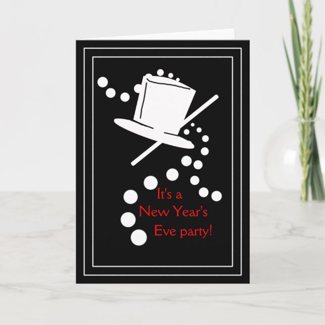 Invitación a años nuevos de personalizable blanco  (Anverso)