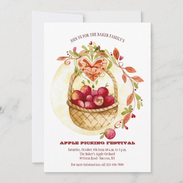 Invitación a Apple Picking Festival (Anverso)