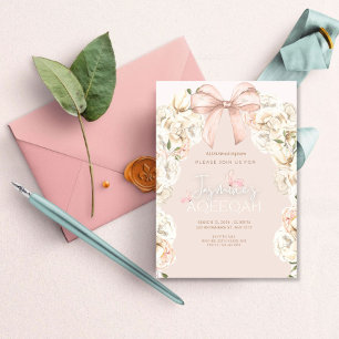 Invitación a Aqiqah de flores rosas