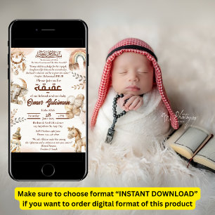 Invitación a Aqiqah del recién nacido musulmán neu