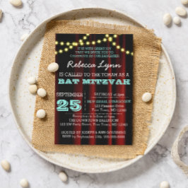 Invitación a Aqua Bat Mitzvah de Movie Lights