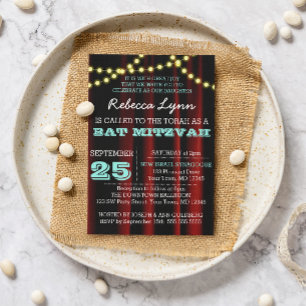 Invitación a Aqua Bat Mitzvah de Movie Lights