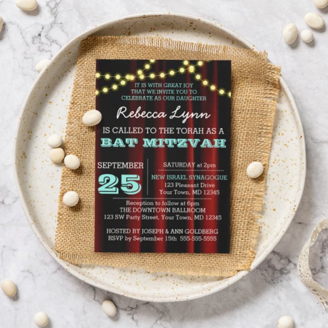 Invitación a Aqua Bat Mitzvah de Movie Lights (Subido por el creador)