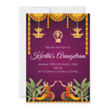 Invitación a Arangetram y espectáculo de Bharatnat