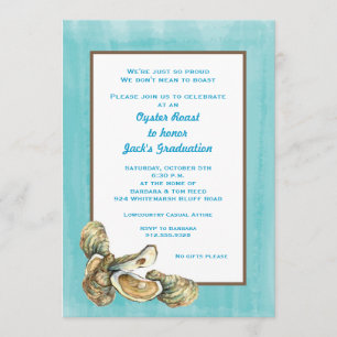 Invitación a asar por ostras rusticas de baja cate