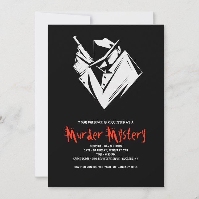 Invitación a asesinato por misterio de Whodunit (Anverso)
