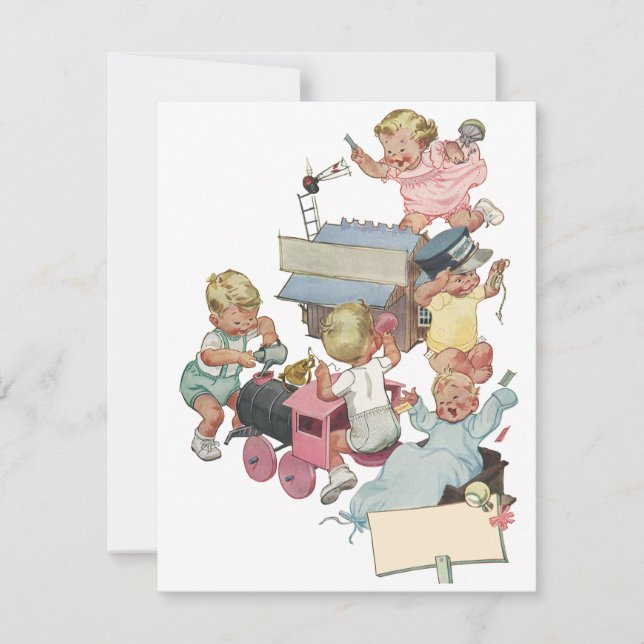 Invitación a asistir a cursos de juguetes de fiest (Anverso)