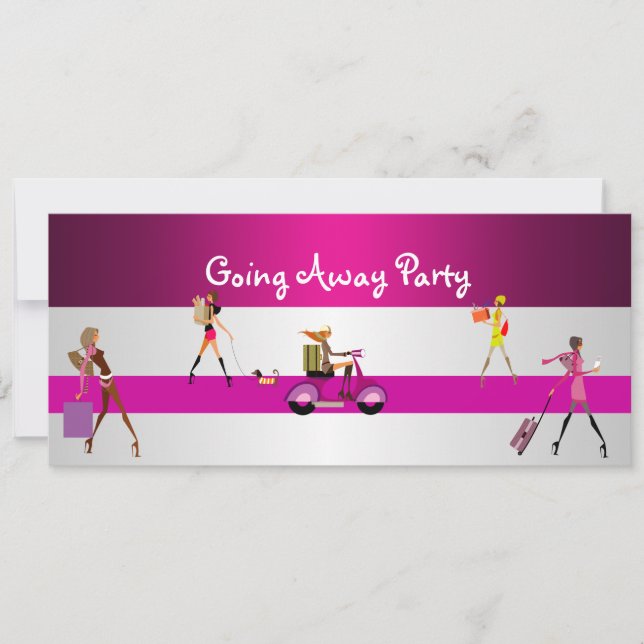 Invitación a ausentarse Fiestas Chicas Diversión d (Anverso)