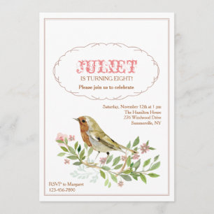 Invitación a aves acuarelas
