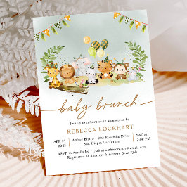 Invitación a Baby Brunch para el Fiesta Animal de 