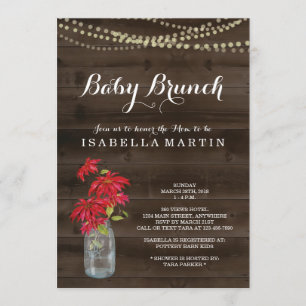 Invitación a Baby Brunch para navidades - Poinsett
