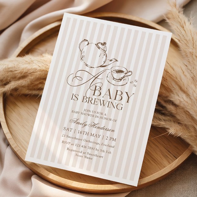 Invitación A Baby is Brewing Baby Shower (Subido por el creador)
