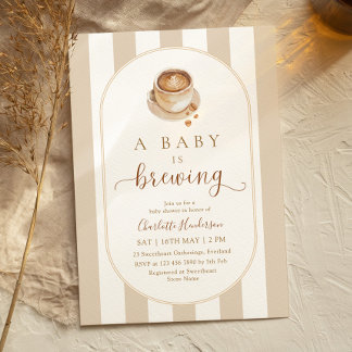 Invitación A Baby is Brewing Baby Shower