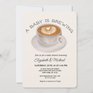 Invitación A Baby is Brewing Baby Shower Invitation