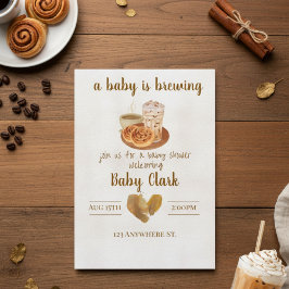 Invitación A Baby is Brewing. Baby shower invitation