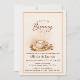 Invitación A Baby Is Brewing Baby Shower Invitation