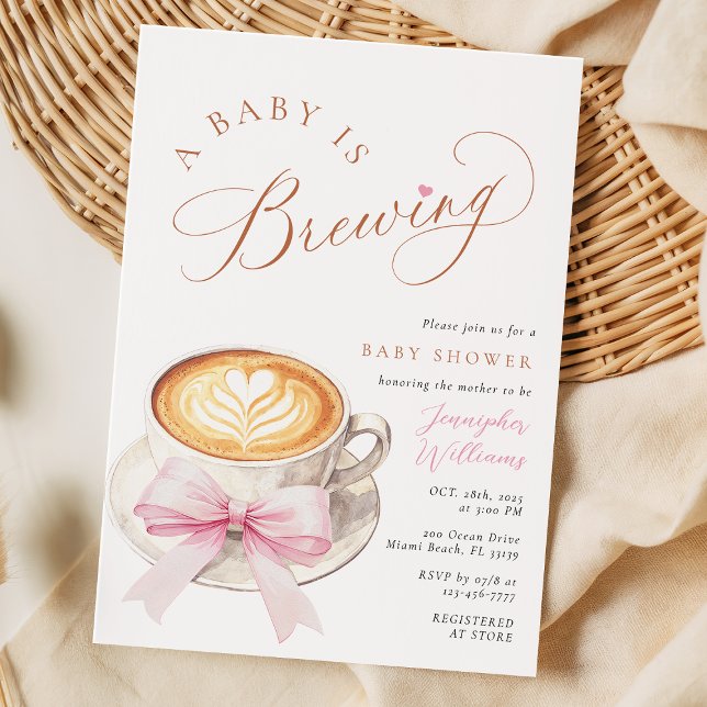 Invitación A Baby Is Brewing Coffee Baby Shower Invitation (Subido por el creador)