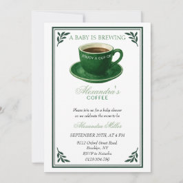 Invitación A Baby Is Brewing Coffee Cup Baby Shower