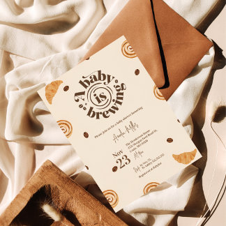 Invitación A Baby is Brewing | Coffee & Pastry Baby Shower