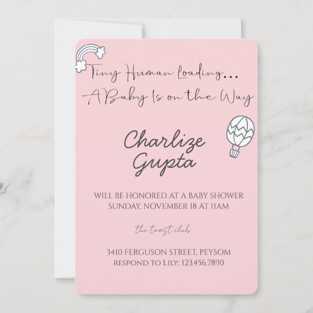 Invitación A Baby Is on the Way Baby Shower  (Anverso)