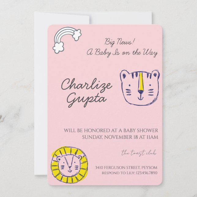 Invitación A Baby Is on the Way Baby Shower  (Anverso)