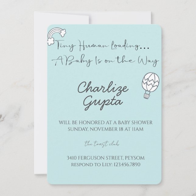 Invitación A Baby Is on the Way Baby Shower  (Anverso)