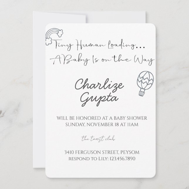 Invitación A Baby Is on the Way Baby Shower  (Anverso)