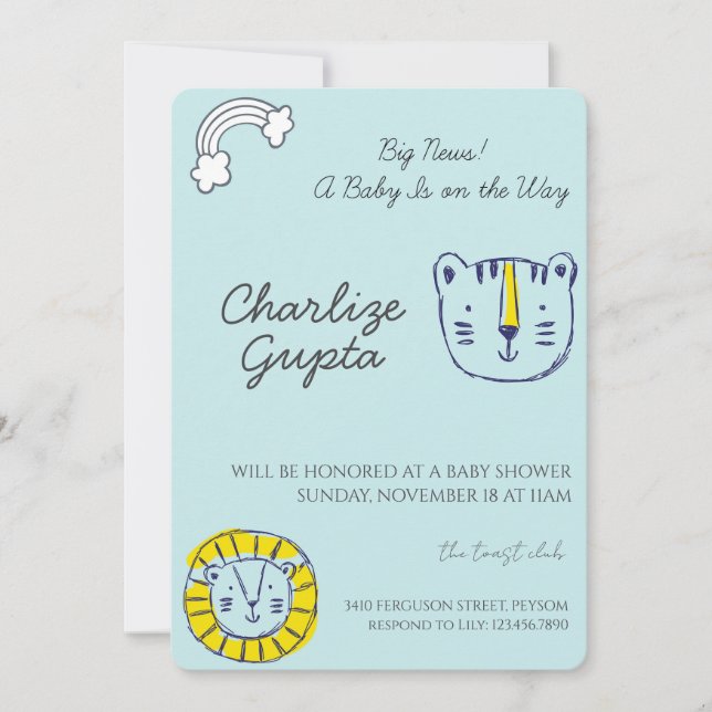 Invitación A Baby Is on the Way Baby Shower  (Anverso)
