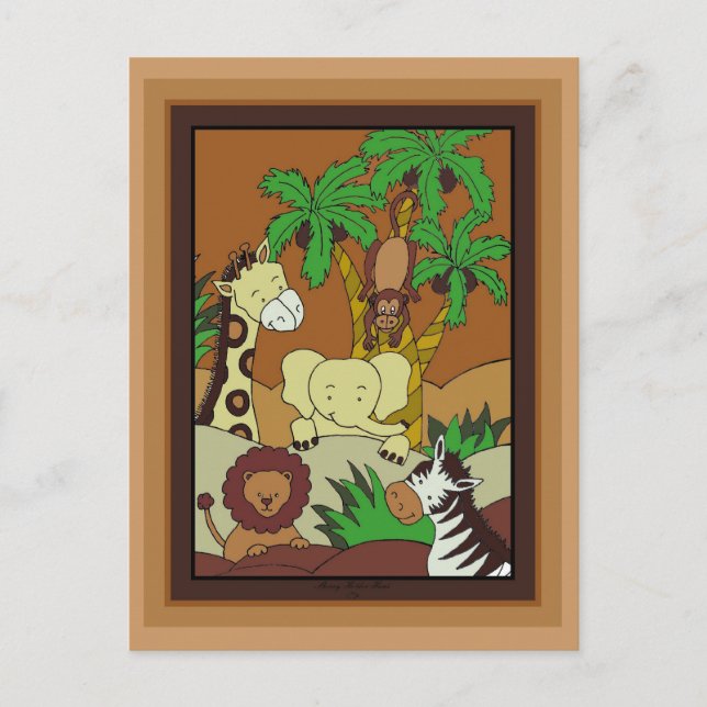 Invitación a Baby Jungle 10-Baby Shower (Anverso)