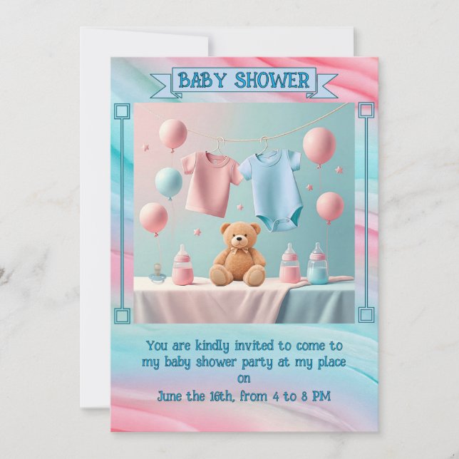 " INVITACIÓN A BABY SHOWER " (Anverso)