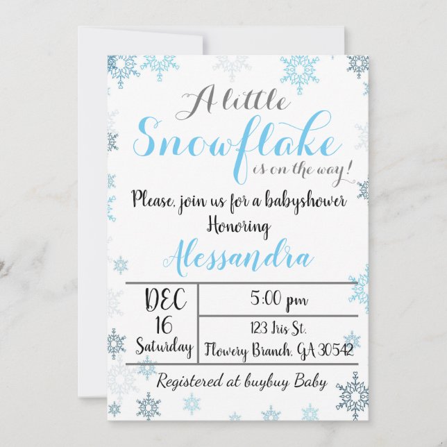Invitación a Baby Shower (Anverso)