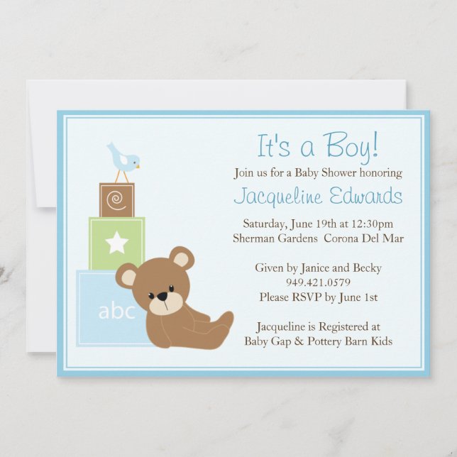 Invitación a Baby Shower (Anverso)