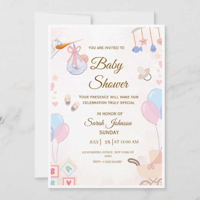 Invitación a baby shower (Anverso)