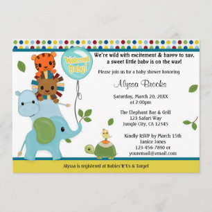 Invitación a Baby Shower a desfile de animales APK